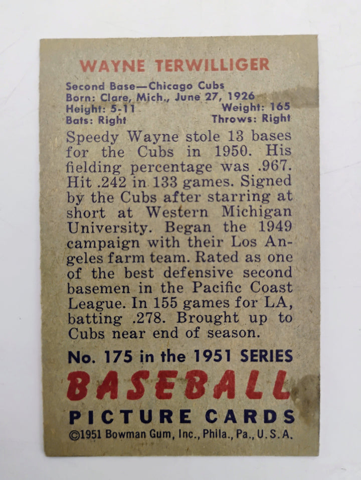 1951 Bowman Wayne Terwilliger