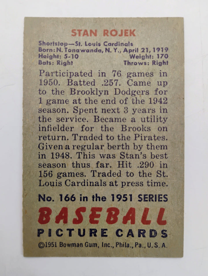 1951 Bowman Stan Rojek