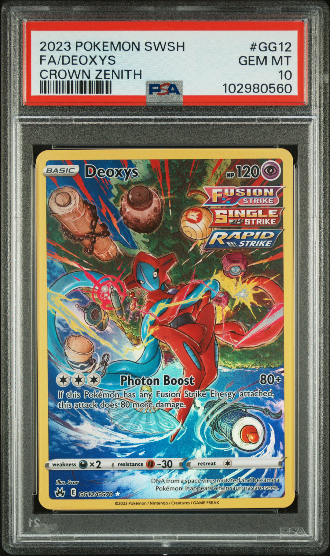 Pokemon 2023 SWSH Crown Zenith Galarian Gallery Deoxys GG12/GG70 PSA 10