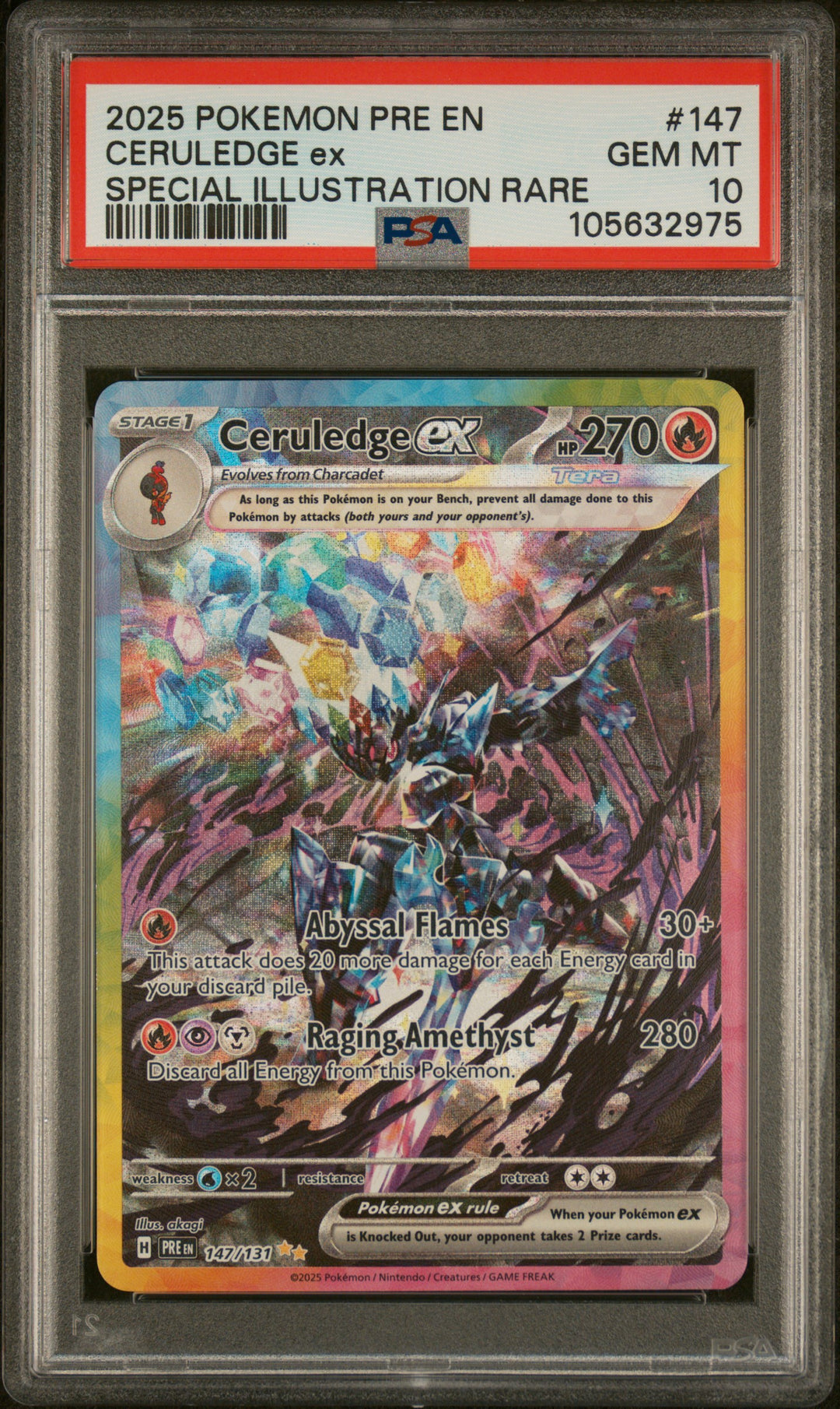 Pokemon 2025 Prismatic Evolutions  Ceruledge ex 147/131 SIR PSA 10