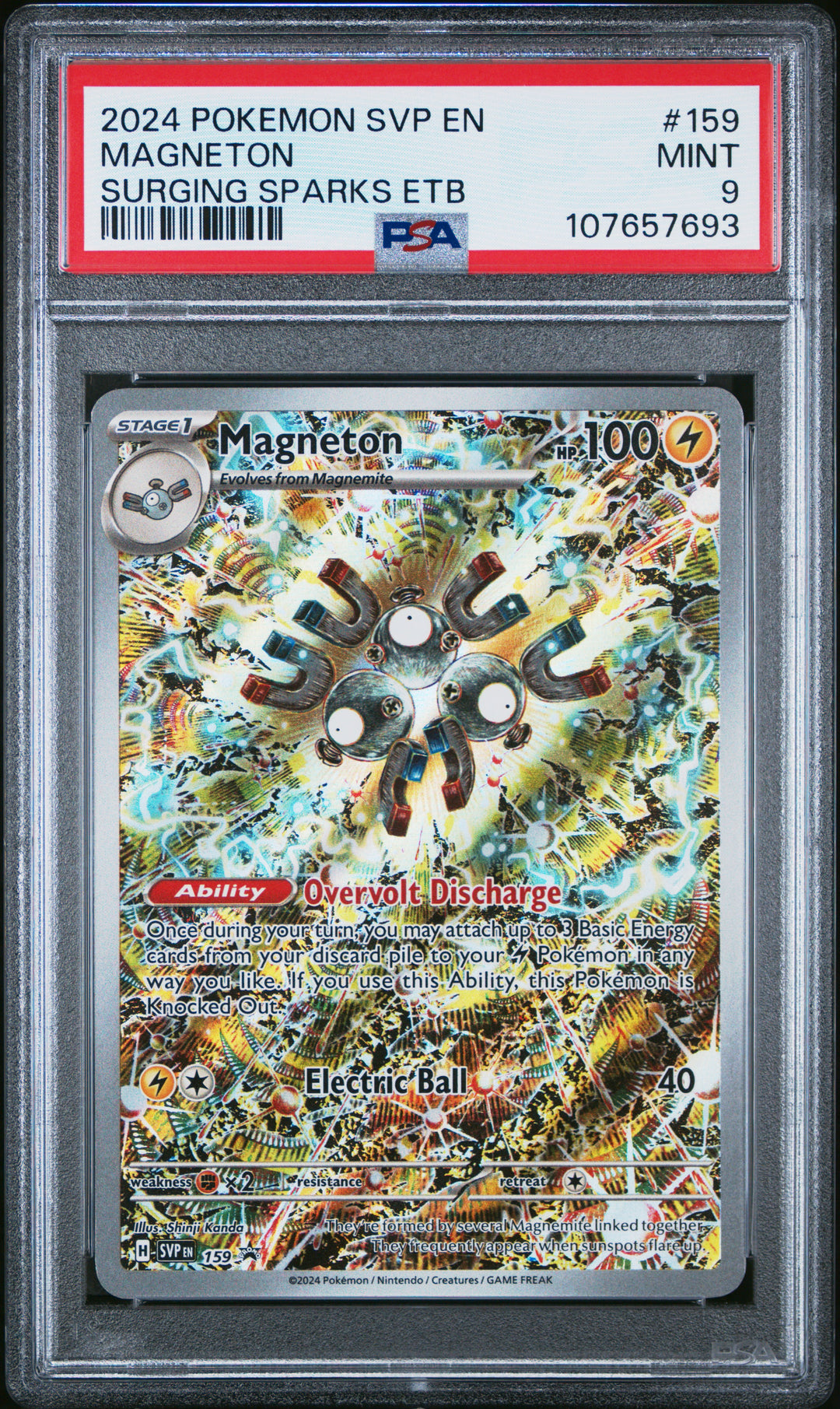 Pokemon 2024 SVP Magneton Promo 159 PSA 9