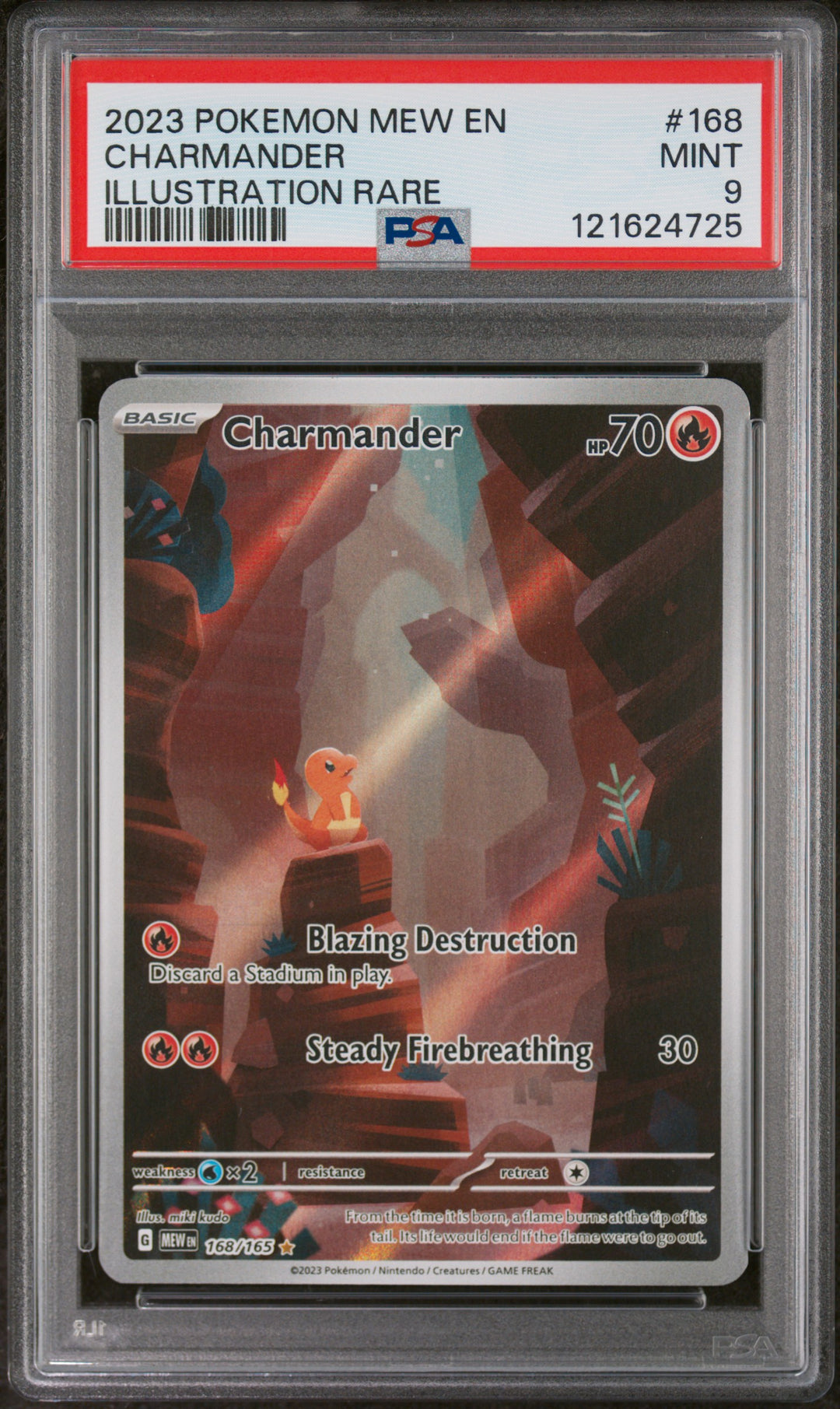 Pokemon 2023 MEW 151 Charmander 168/165 IR PSA 9