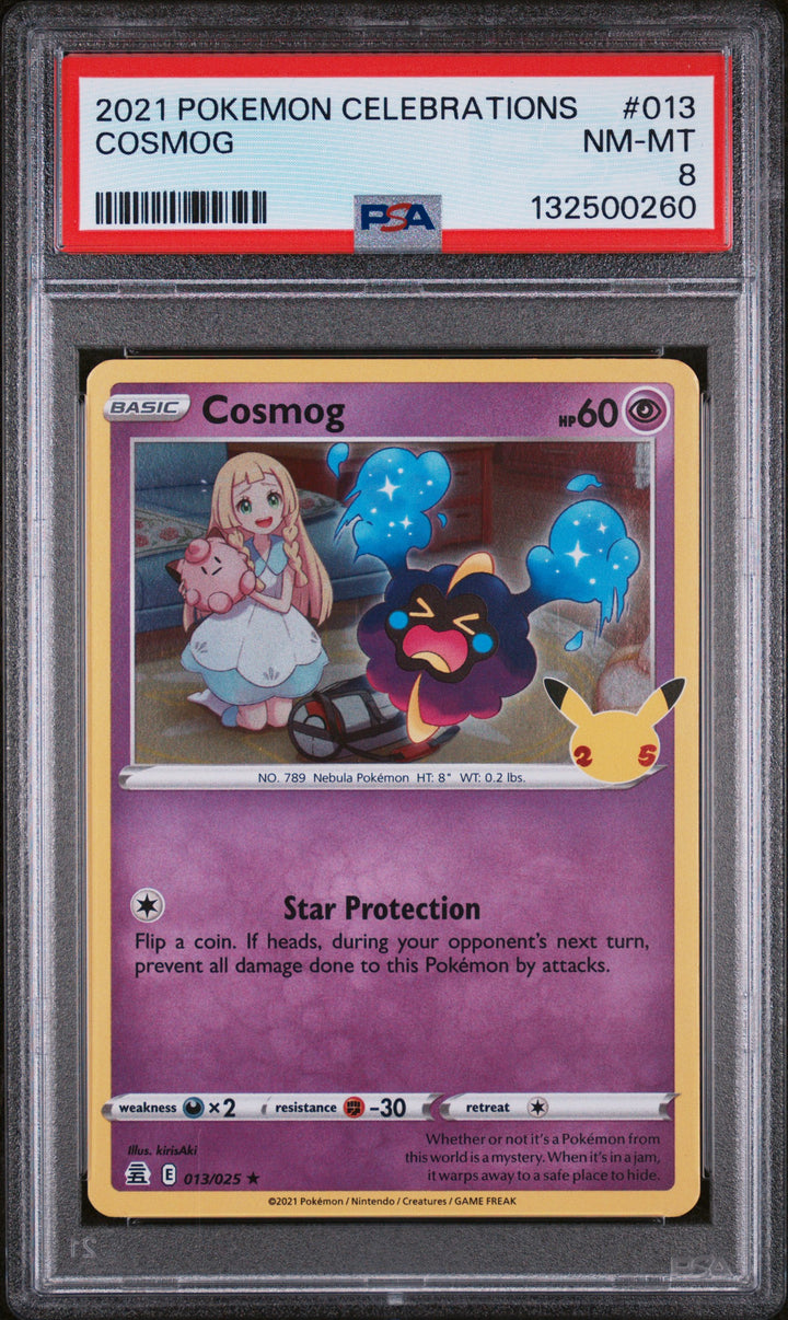 Pokemon 2021 Celebrations Cosmog 013/025 PSA 8