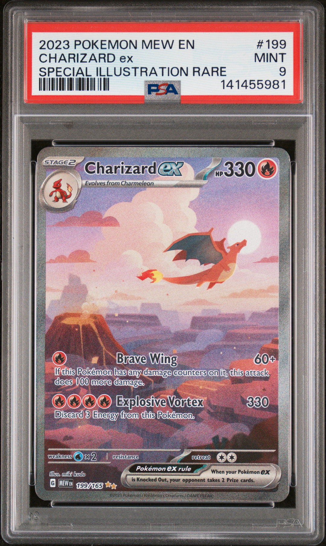 Pokemon 2023 MEW 151 Charizard ex 199/165 SIR PSA 9