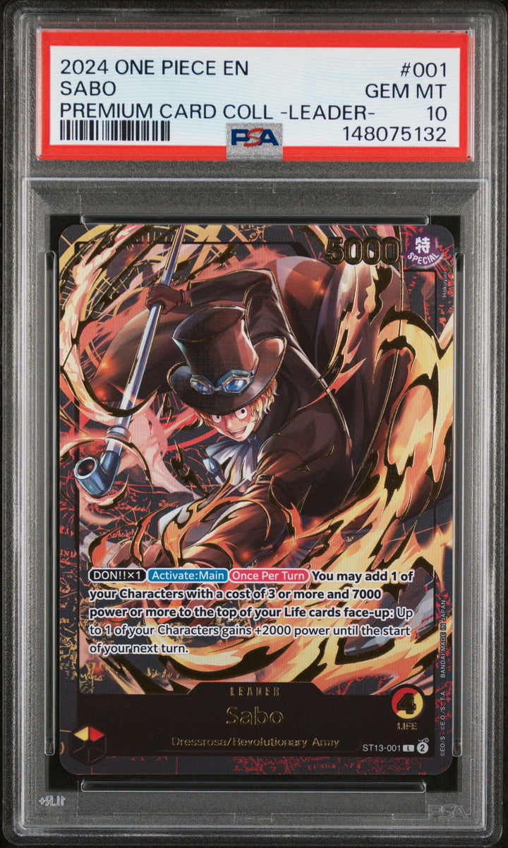 One Piece 2024 Sabo Premium Card Collection Leader PSA 10
