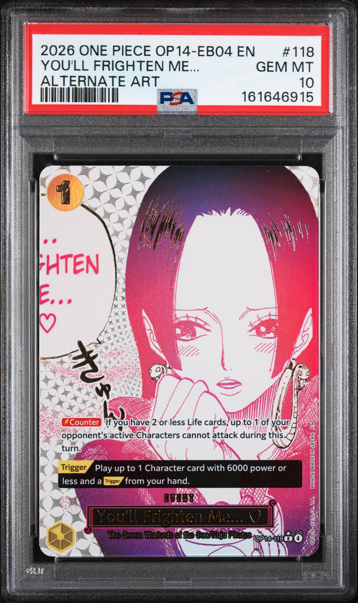 One Piece 2026 OP14 You'll Frighten Me... Alt Art PSA 10