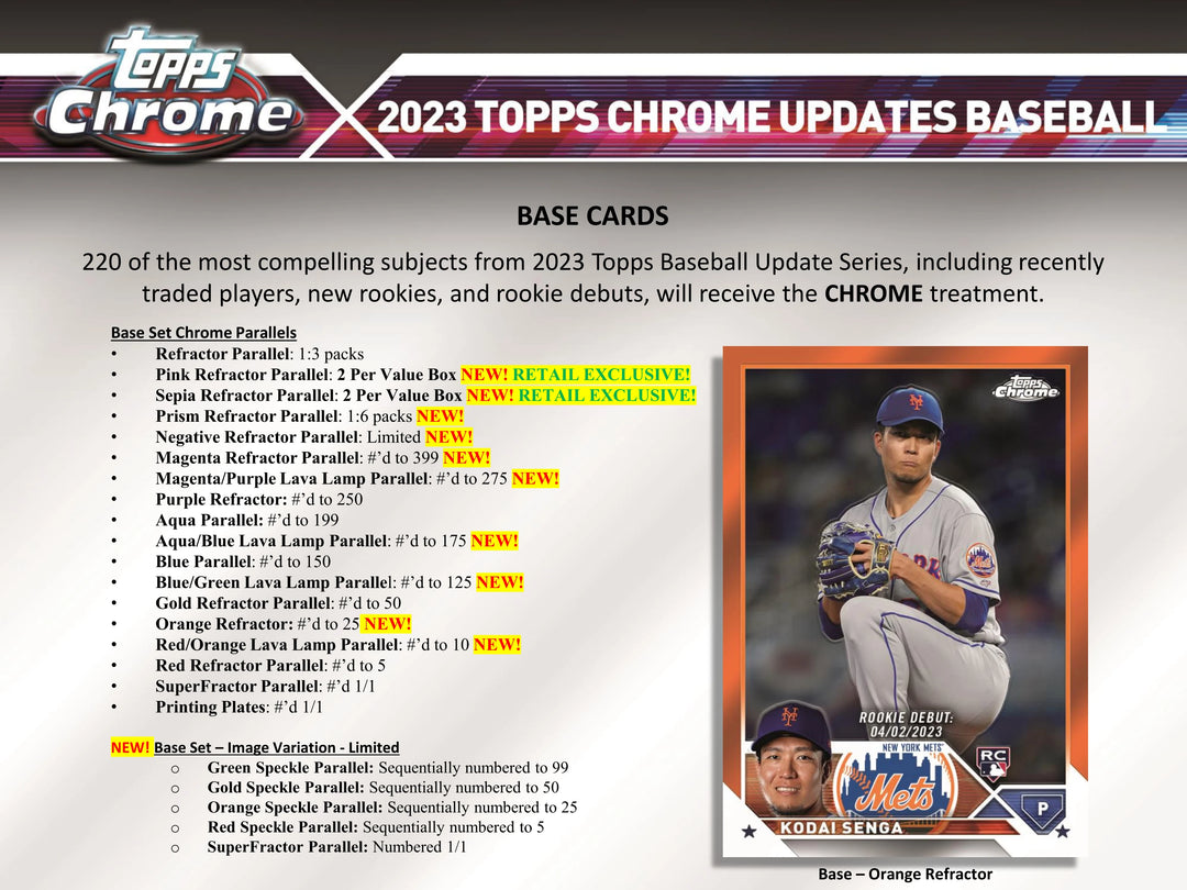 2023 Topps Chrome Update Series Baseball Blaster (Value) Box