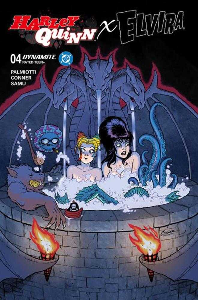 Harley Quinn x Elvira #4 Cvr A Amanda Conner Hot Tub