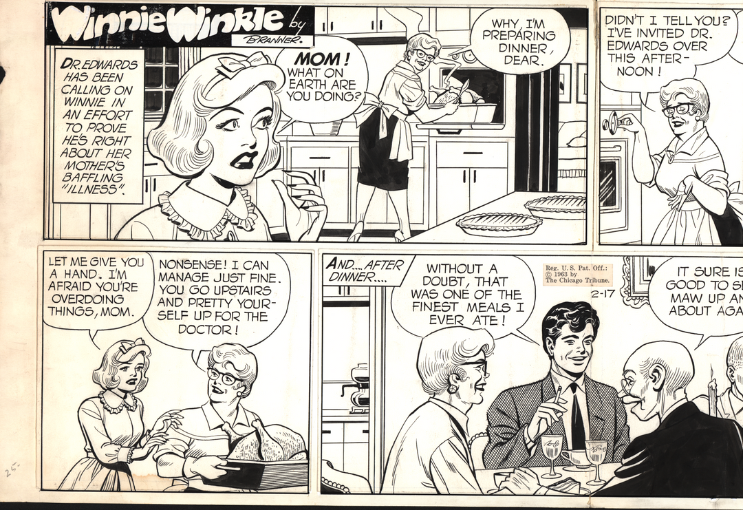 Winnie Winkle Daily Strip by Martin Branner (2/17/1963)