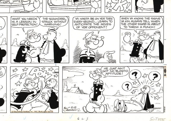 Popeye by Bud Sagendorf Sunday Strip (2/12/1967)