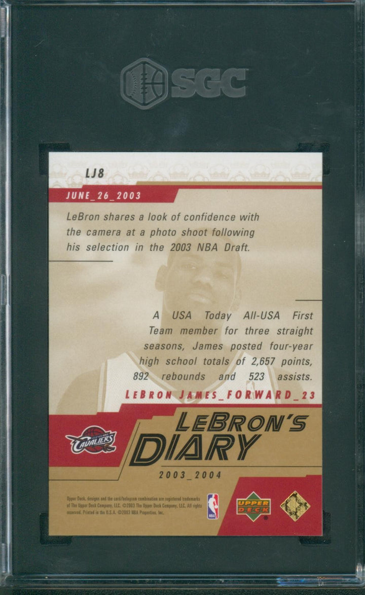 2003-04 Upper Deck Lebron James #LJ8 SGC 9.5