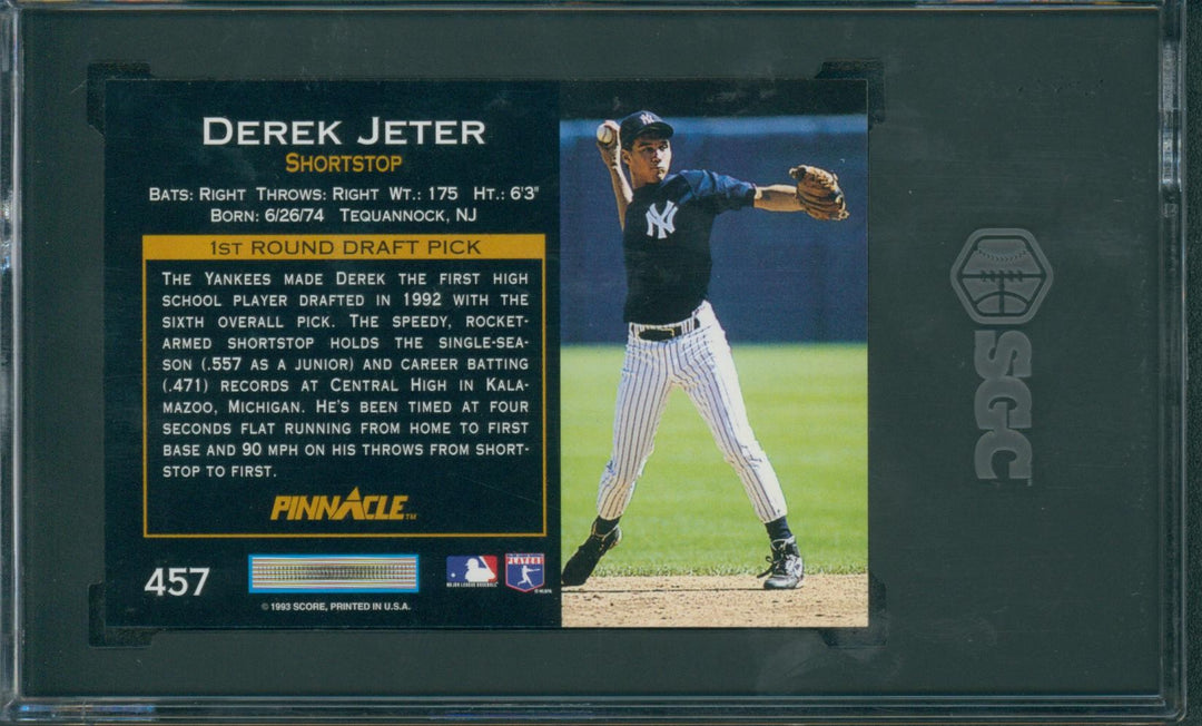 1993 Pinnacle Baseball Derek Jeter #457 SGC 8