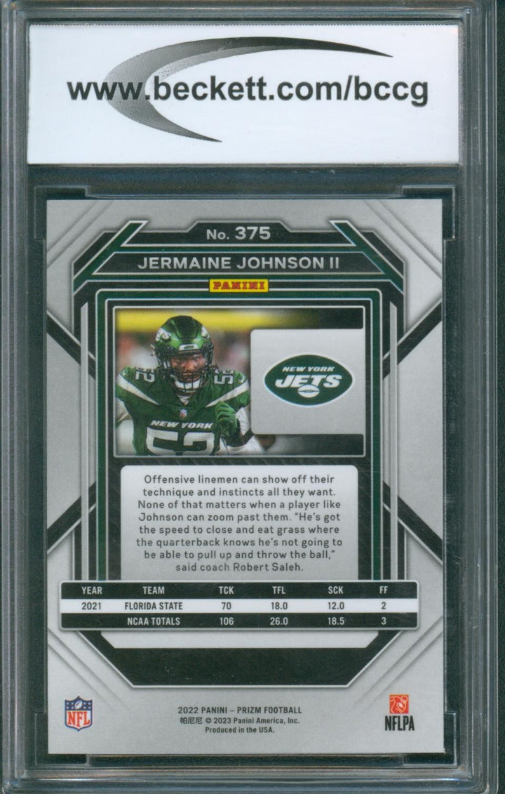 2022 Panini Prizm Football Jermaine Johnson II #375 BCCG 10