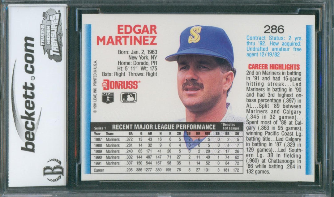 1992 Donruss Baseball Edgar Martinez #286 BCCG 9