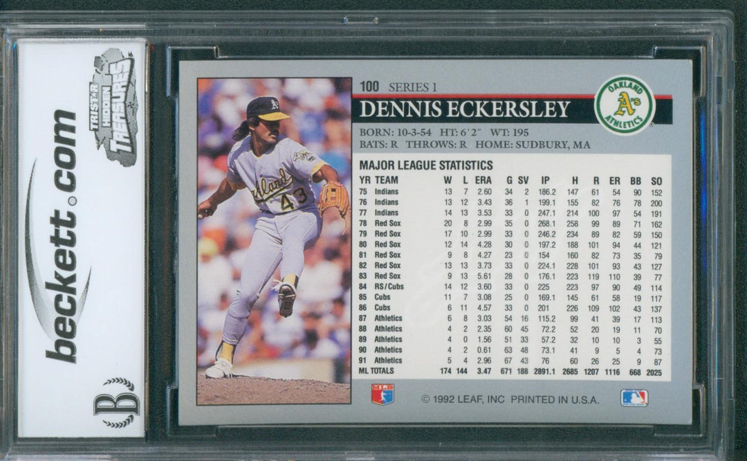 1992 Leaf Baseball Dennis Eckersley #100 BCCG 9