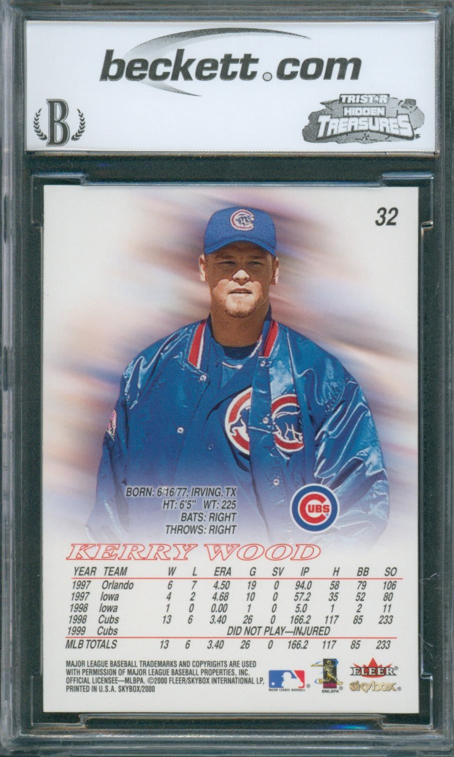2000 Skybox Baseball Kerry Wood #32 BCCG 9