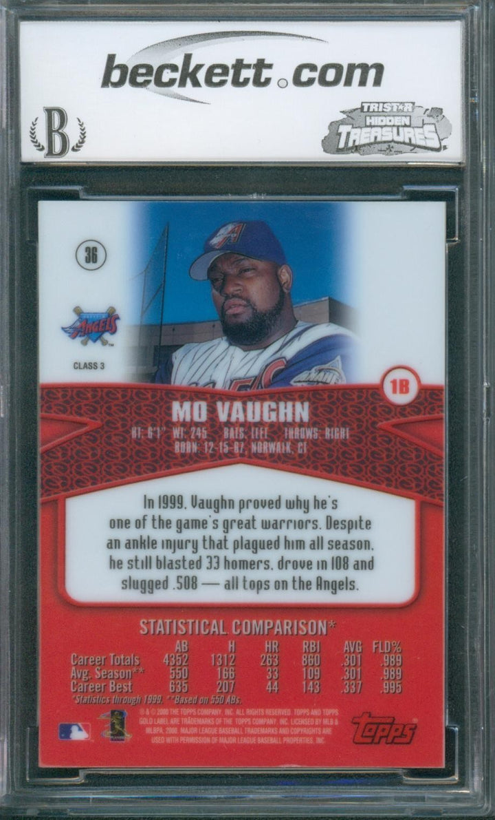 2000 Topps Baseball Gold Label Class 3 Mo Vaughn #36 BCCG 10