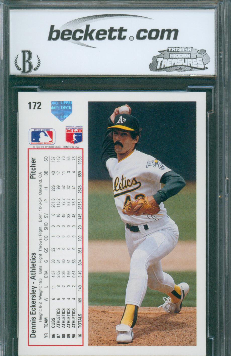 1991 Upper Deck Baseball Dennis Eckersley #172 BCCG 10
