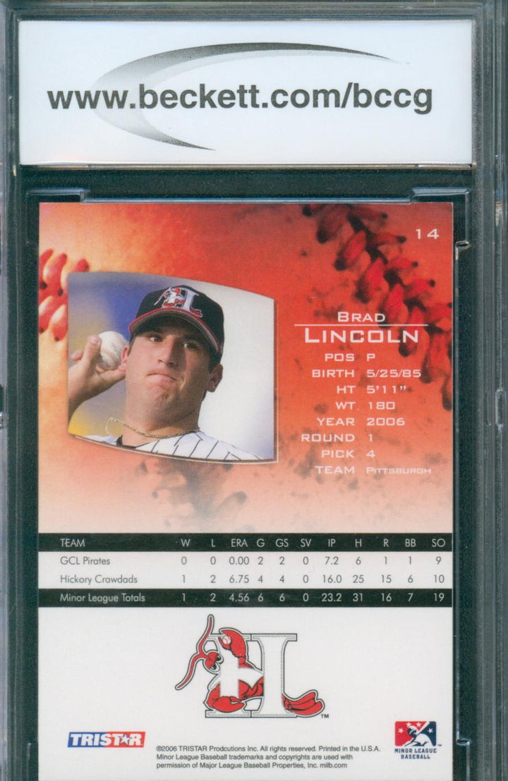 2006 Tristar Baseball Prospect Plus Brad Lincoln PD #14 BCCG 10