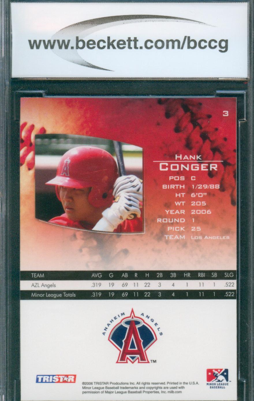 2006 Tristar Baseball Prospects Plus Hank Conger #3 BCCG 10