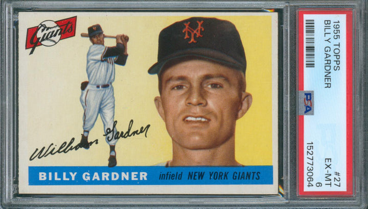 1955 Topps Baseball Billy Gardner #27 PSA 6 EX-MT