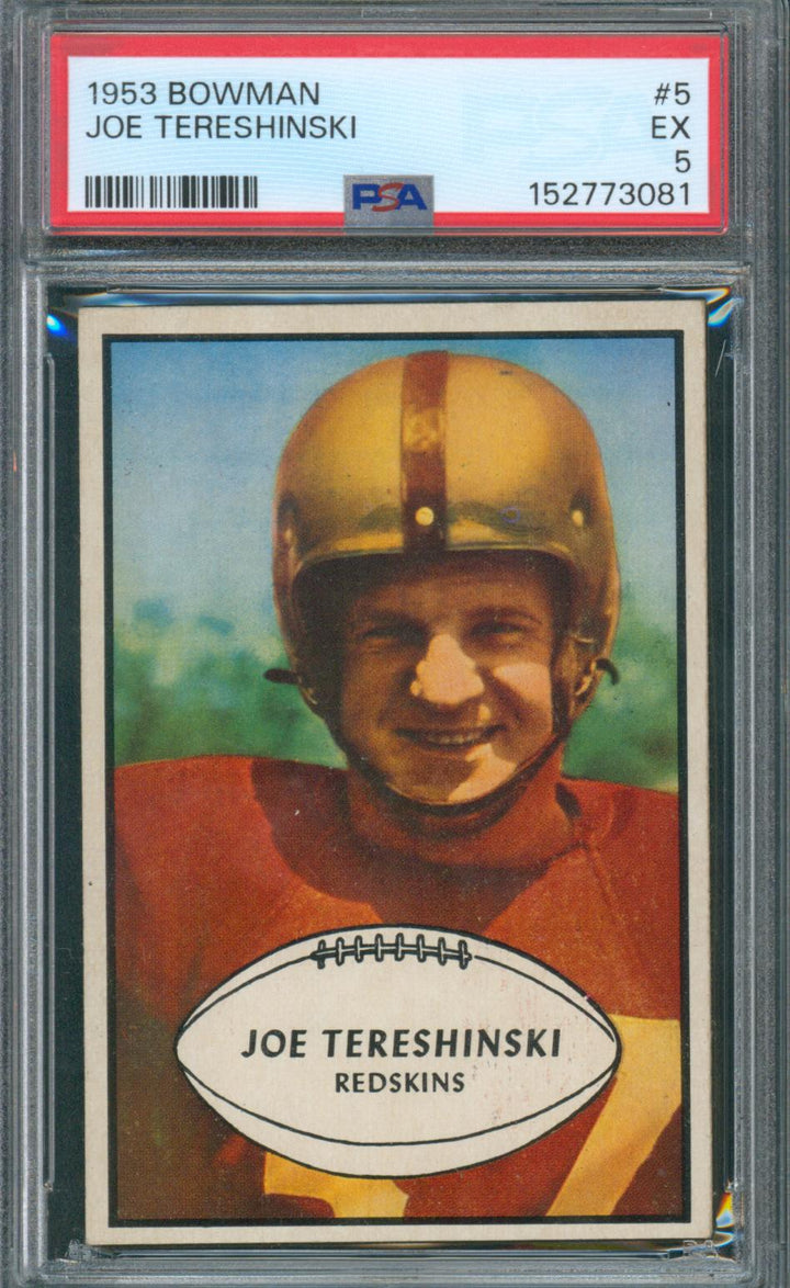 1953 Bowman Football Joe Tereshinski #5 PSA 5 EX