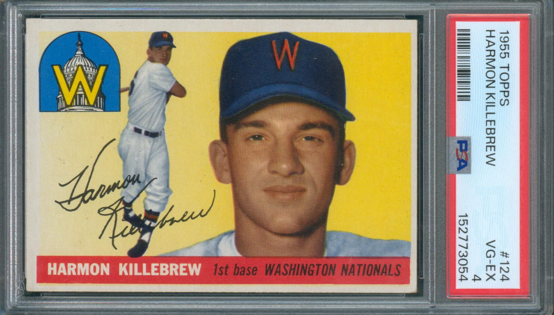 1955 Topps Baseball Harmon Killebrew RC #124 PSA 4 VG-EX