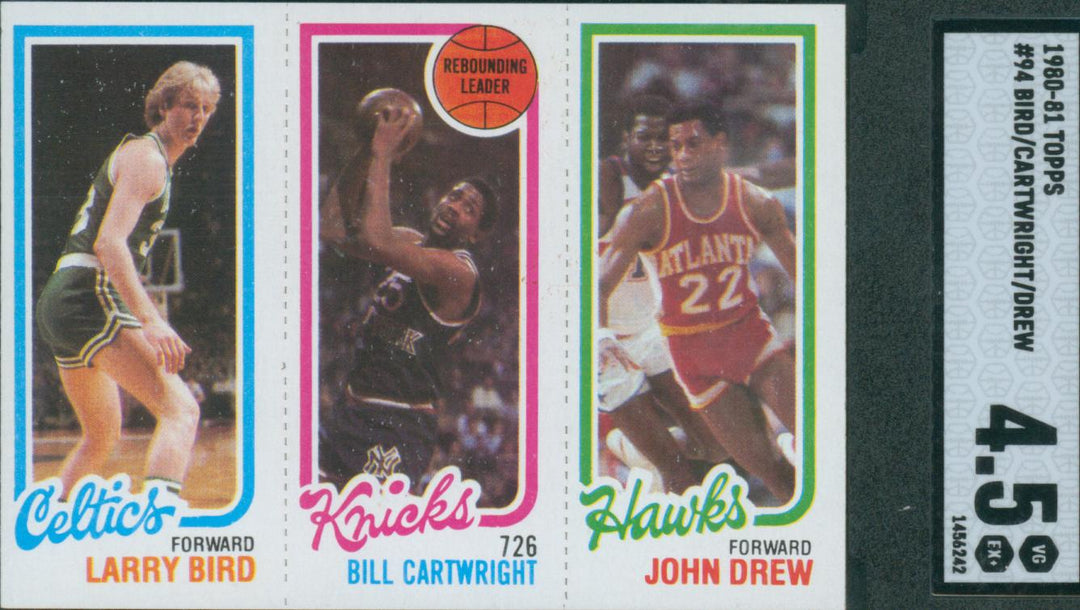 1980-81 Topps Basketball Bird/Cartwright/Drew #94 SGC 4.5