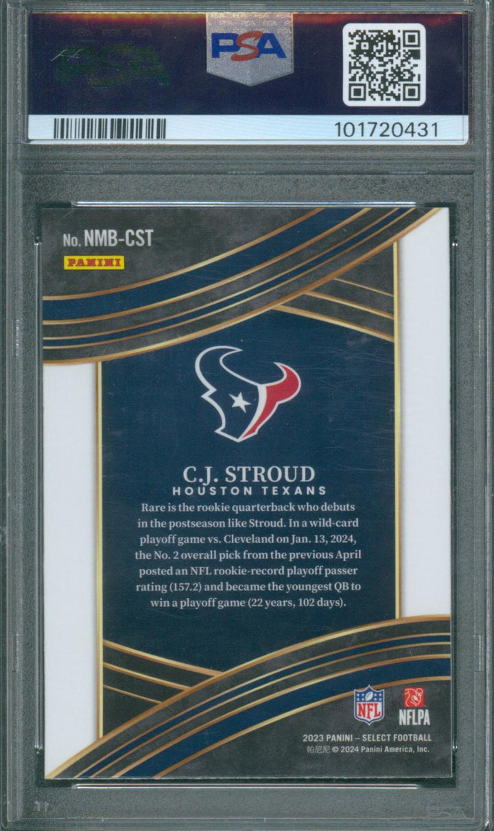 2023 Panini Select Football CJ Stroud #NMB-CST PSA 10