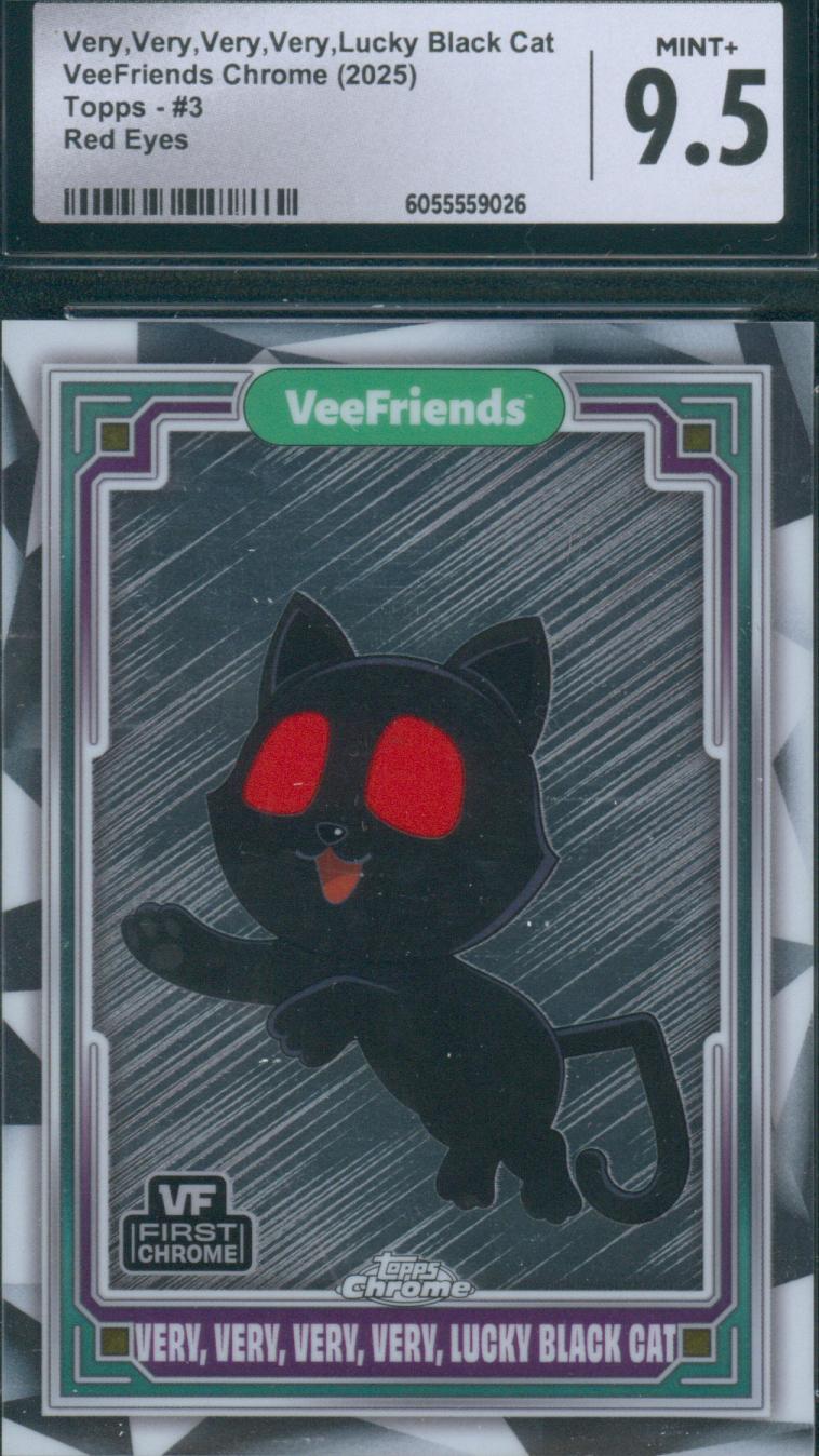 2025 Topps Chrome VeeFriends Very, Very, Very, Very, Lucky Black Cat #3 Red Eyes CGC Mint 9.5