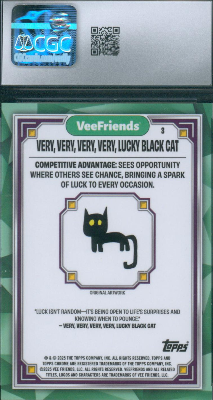 2025 Topps Chrome VeeFriends Very, Very, Very, Very, Lucky Black Cat #3 Red Eyes CGC Mint 9.5