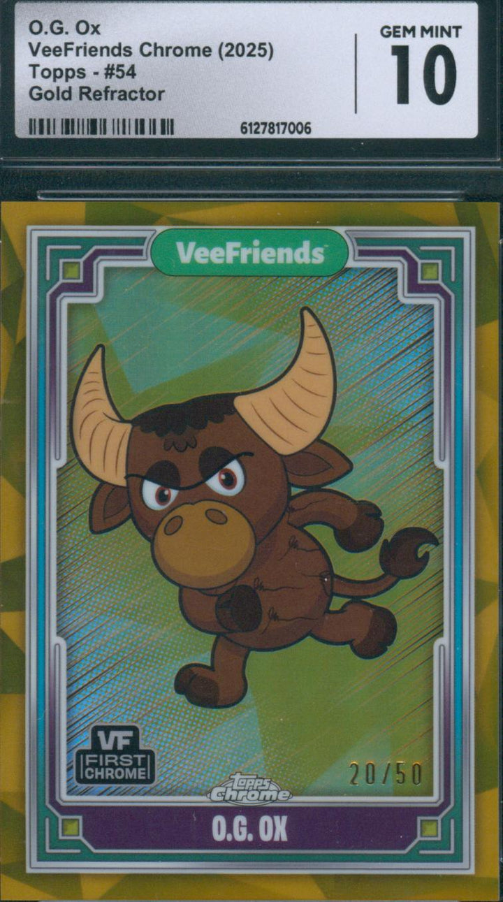 2025 Topps Chrome VeeFriends O.G. Ox #54 Gold Refractor CGC GM 10