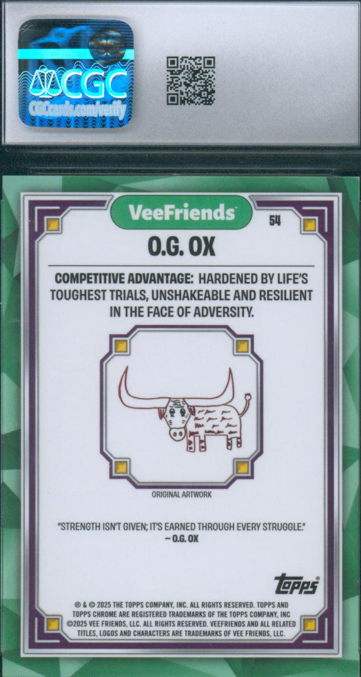 2025 Topps Chrome VeeFriends O.G. Ox #54 Gold Refractor CGC GM 10