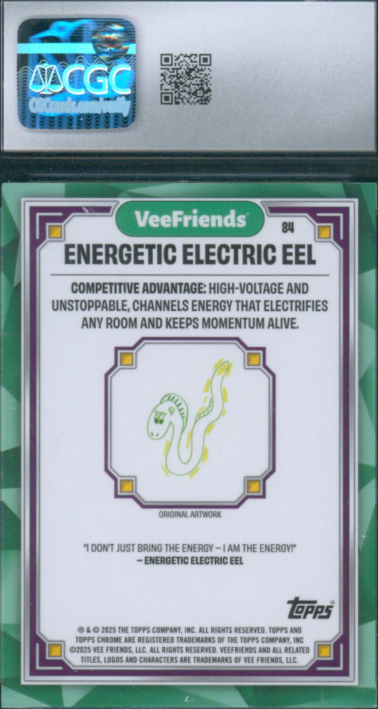 2025 Topps Chrome VeeFriends Energetic Electric Eel #84 CGC NM-Mint  8.5