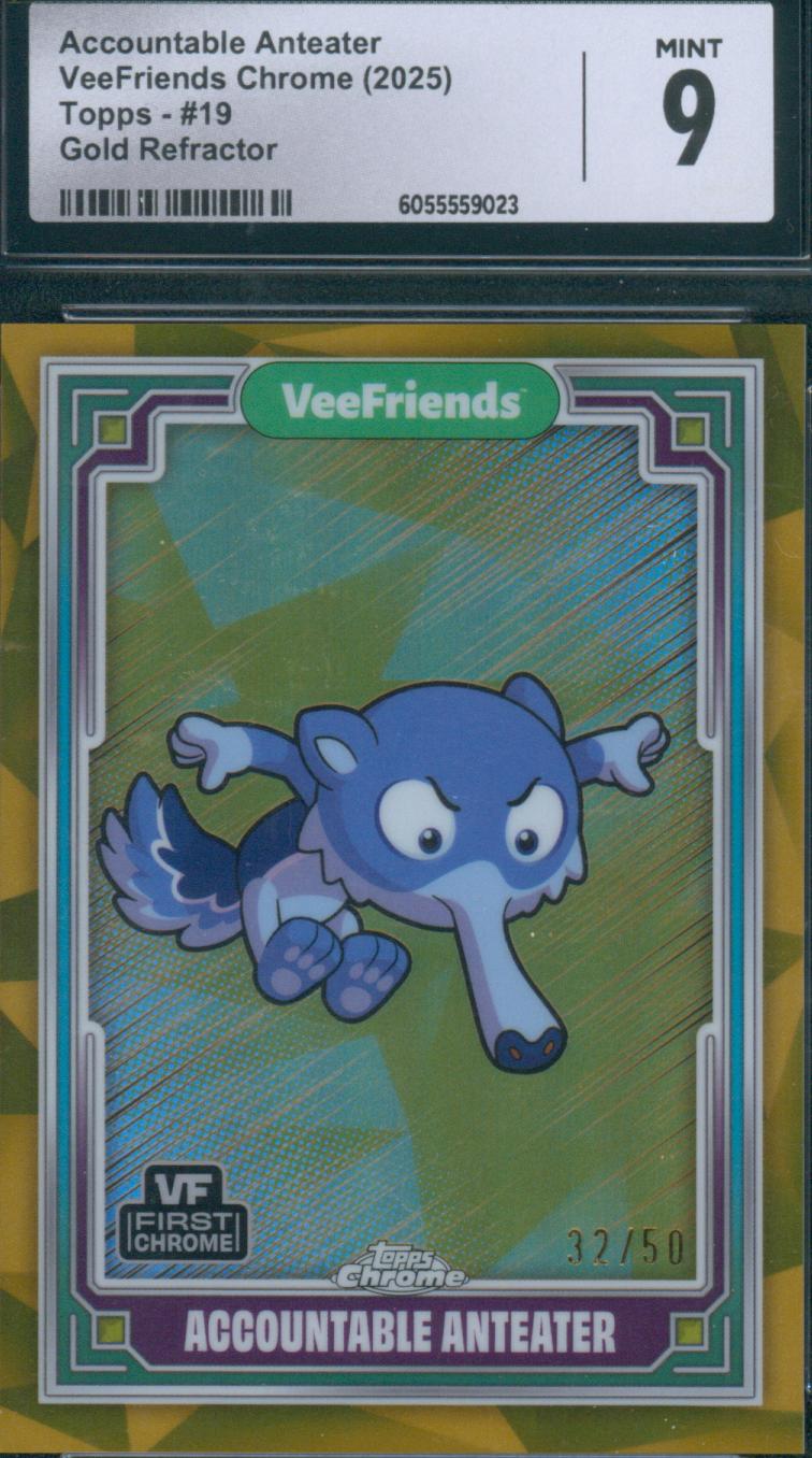 2025 Topps Chrome VeeFriends Accountable Anteater #19 Gold Refractor CGC 9