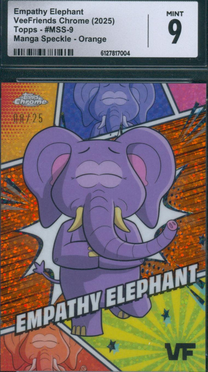 2025 Topps Chrome VeeFriends Empathy Elephant #MSS-9 Manga Speckle- Orange CGC 9