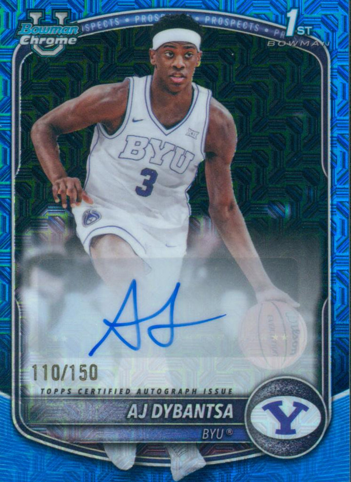 2025 Bowman Chrome U Basketball AJ Dybantsa Blue Mojo Auto #'d 110/150
