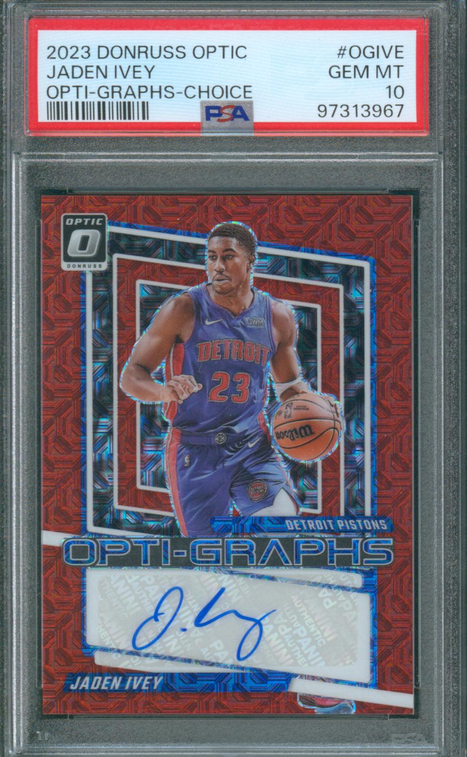 2023 Donruss Optic Jaden Ivey #OG-IVE Opti-Graphs-Choice PSA 10 GEM-MT