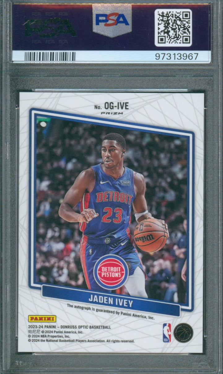 2023 Donruss Optic Jaden Ivey #OG-IVE Opti-Graphs-Choice PSA 10 GEM-MT
