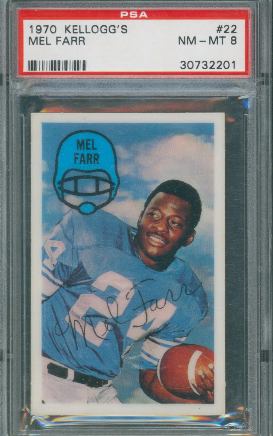 1970 Kellog's Football Mel Farr #22 PSA 8 NM-Mint