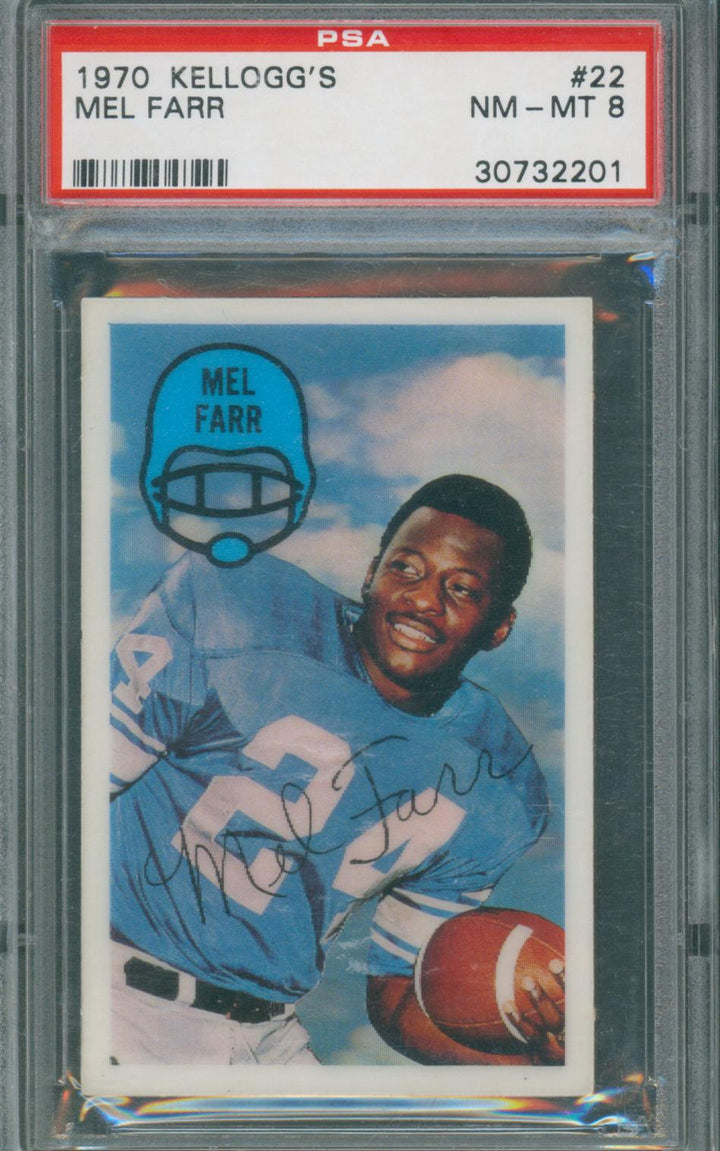 1970 Kellog's Football Mel Farr #22 PSA 8 NM-Mint