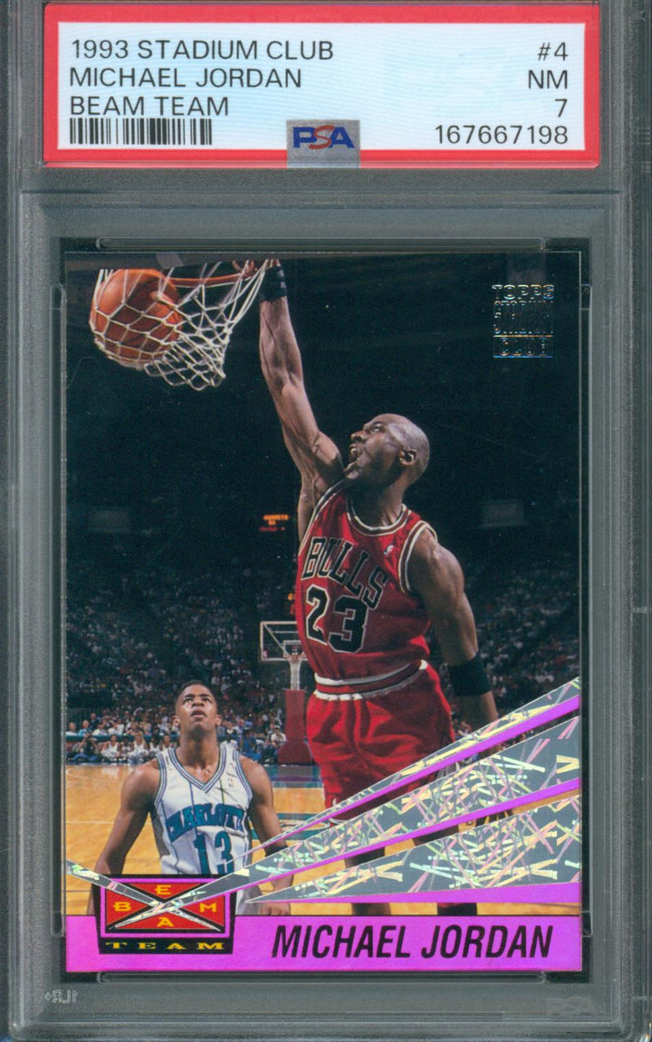 1993 Stadium Club Basketball Michael Jordan #4 Beam Team PSA 7 NM