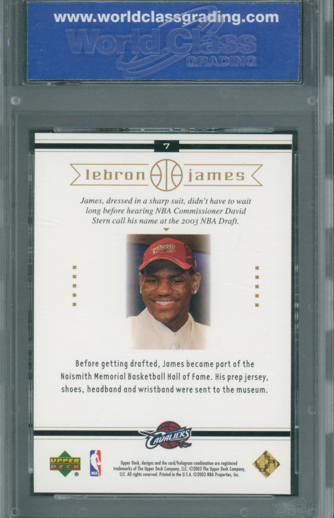 2003 Upper Deck Basketball Lebron James #7 Rookie High School Superstar WCG 10