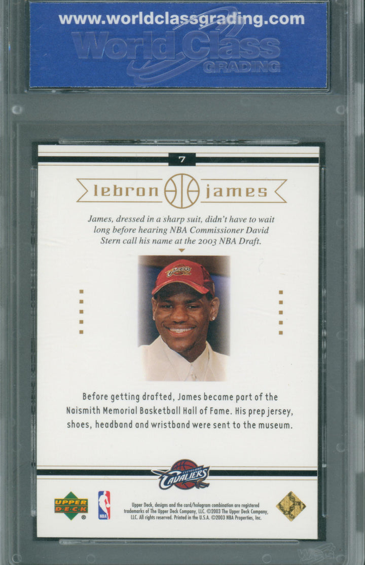 2003 Upper Deck Basketball Lebron James #7 Rookie High School Superstar WCG 10