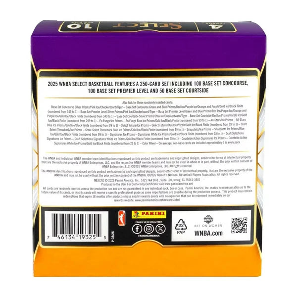 2025 Panini Select WNBA  Basketball Mega Box