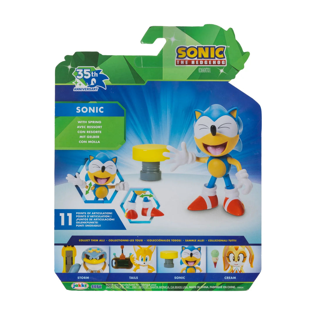 Sonic the Hedgehog Wave 25 4in Classic Sonic with Yellow Spring