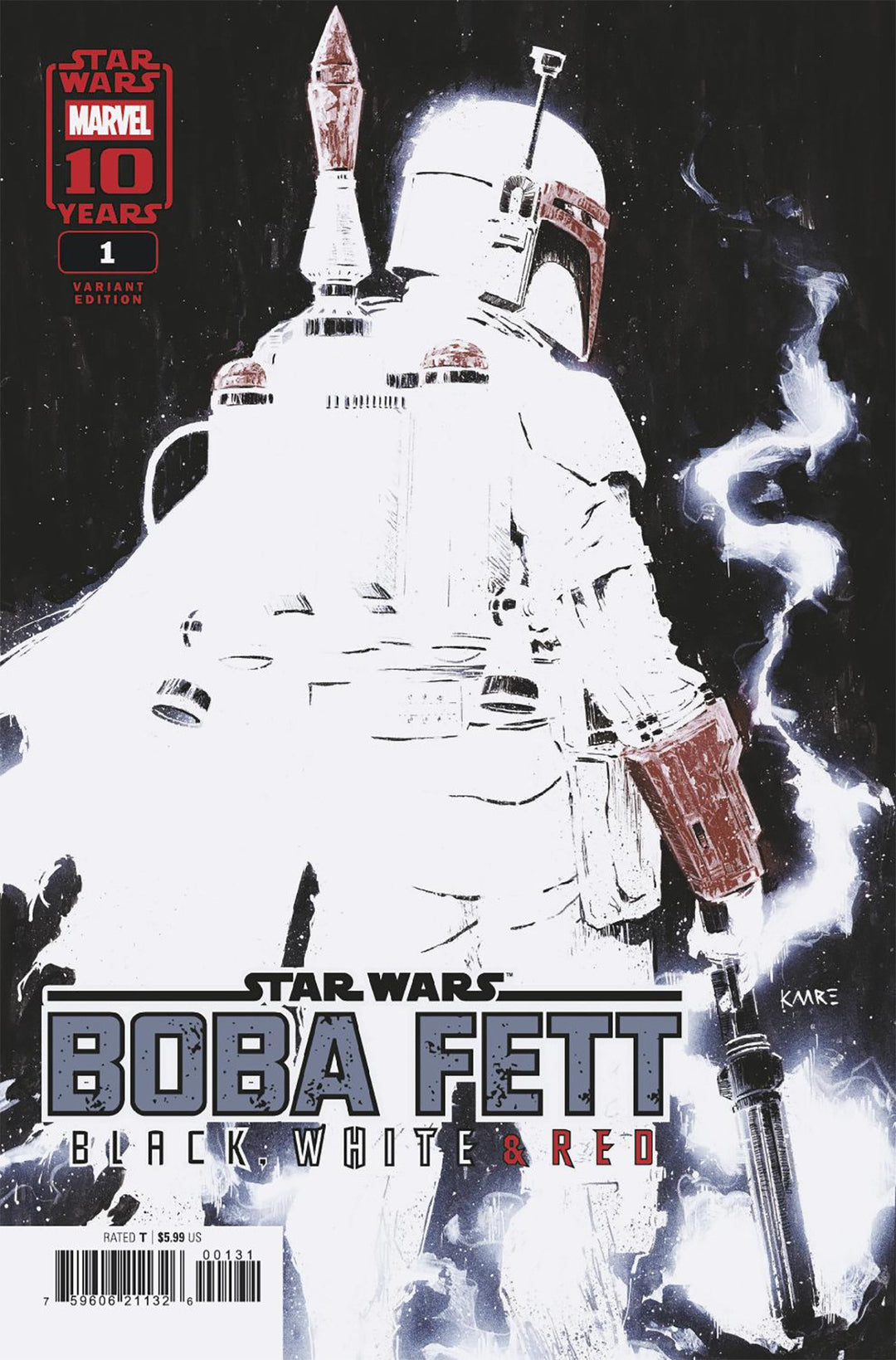 Star Wars: Boba Fett - Black  White & Red #1 Kaare Andrews Variant