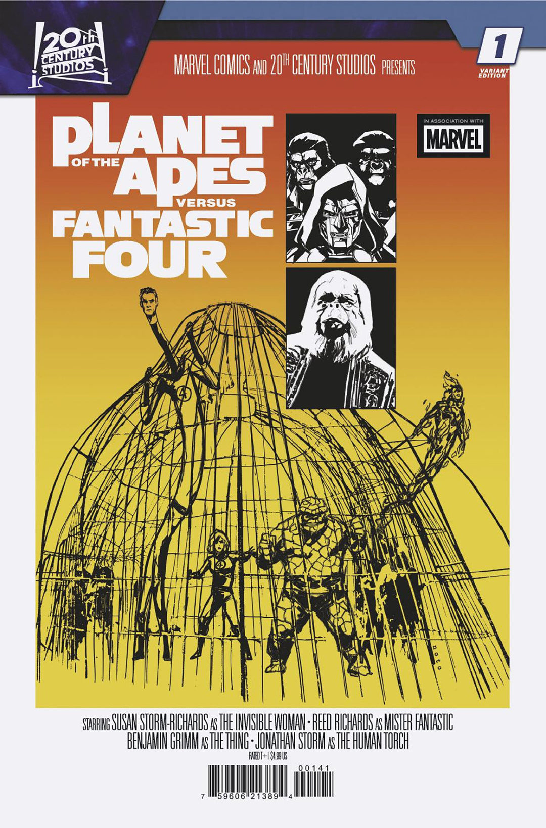 Planet of The Apes vs Fantastic Four #1 Phil Noto Movie Homage Variant