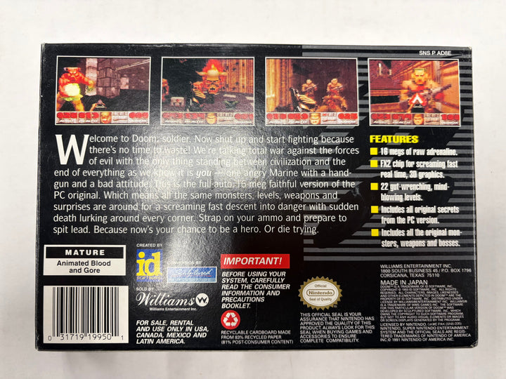 Super Nintendo: DOOM (Boxed)