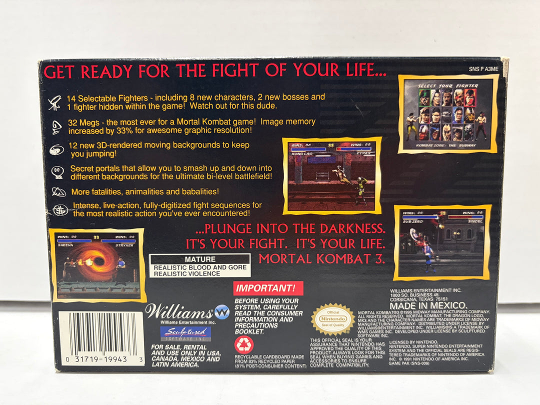 Super Nintendo: Mortal Kombat 3 (Boxed)
